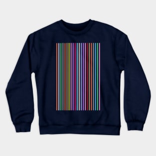 Vertical multicolored thin stripes Pattern Crewneck Sweatshirt